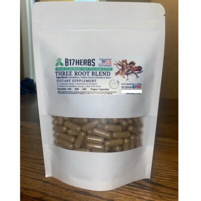 Organic Three Root Blend - Dandelion, Yellow Dock - Burdock Root 100 Veg. Caps