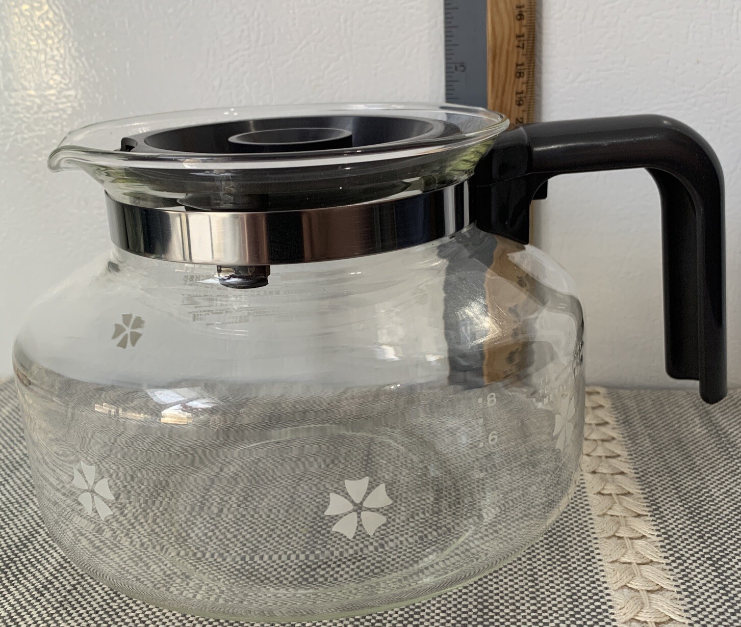 Mr. Coffee Glass Replacement Pot Carafe 810 C Daisies Brown Lid Handle Vintage eBay