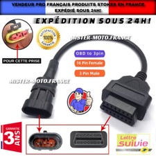 Câble OBD2 Moto Adaptateur Diagnostic Scanner ✅ PIAGGIO VESPA APRILIA DERBY 3PIN