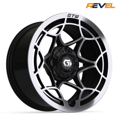 GTW Nexus 14'' Gloss Black & Silver Golf Cart Wheels, 14x7, ET -.25, Set of 4