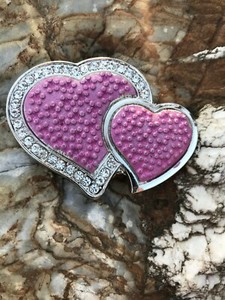 Gurtelschnalle Zwei Herzen Gehoren Zusammen Herz Strass Pink Chrom 231 Ebay