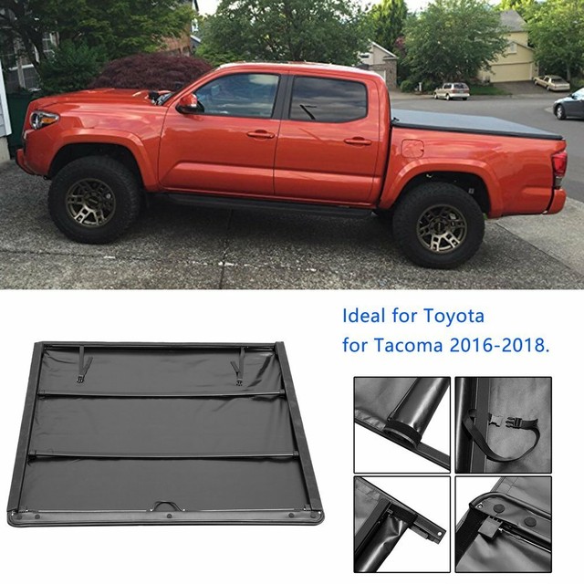 For 16 18 Toyota Tacoma 5ft Soft Tri Fold Tonneau Cover Truck Bed Cover W Light Product Sbbc Gr