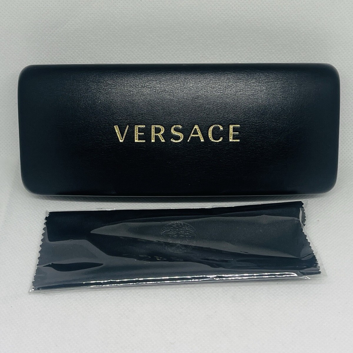 Versace NWOT Glasses Case + Cleaning Cloth Versace Eyeglass Sunglass Hard Black Case With Cleaning  main image 4