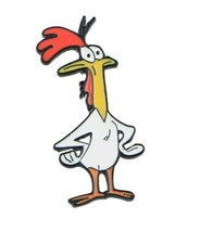 Funny Chicken Cartoon 1.5" Tall x .65" Wide Metal Enamel Pin