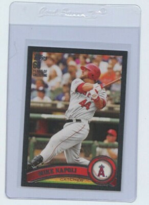 2011 Topps Series 1 Black Border Parallel Mike Napoli 20/60 #201