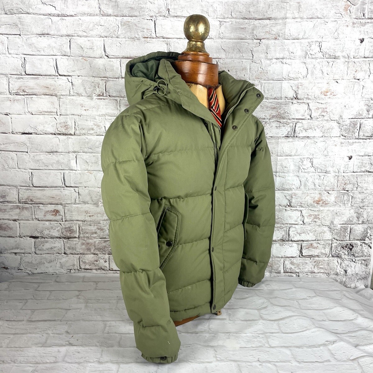 Men's FJALLRAVEN Hooded Ovik G-1000 Down Coat Jacket Khaki Green