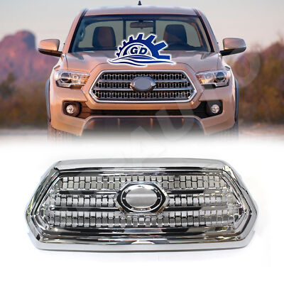 For 2016-2023 Toyota Tacoma Front Upper Bumper Grille Chrome Assembly Molding