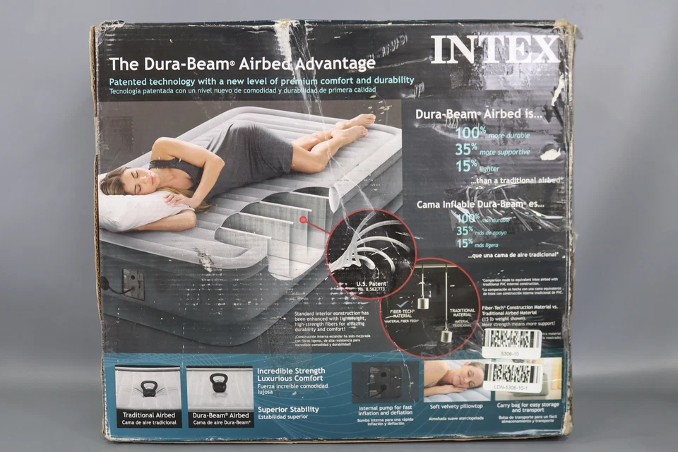 Intex Twin 13  Intex Dura Beam Plus Series Mid Rise Airbed Mattress - Image 3 of 4