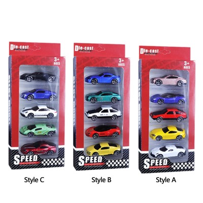 5 Stck. Druckguss Autos Spielzeug Push and Go Autos, interaktives Handheld Kinder Mini Auto