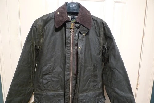 BARBOUR - A200 BORDER WAX COTTON JACKET - SAGE - MADE IN UK - EXCELLENT - 36 image 10