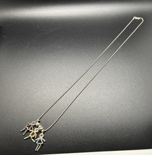 Vintage 925 Sterling Silver 24" Birthstone Childs Necklace 1 Boy 2 Girl 12.83G