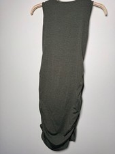 Sleeveless Ruched Bodycon Tank Dress Heather Green Size L