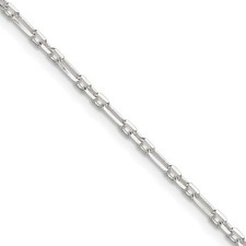 Sterling Silver D/C 2mm 3 Short Plus 1 Long Cable Link Chain Necklace