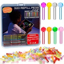 Ayidawedo 320Pcs Pegs Refill for Light Brite  Light Bright Glow Pegs 8 Colors ...