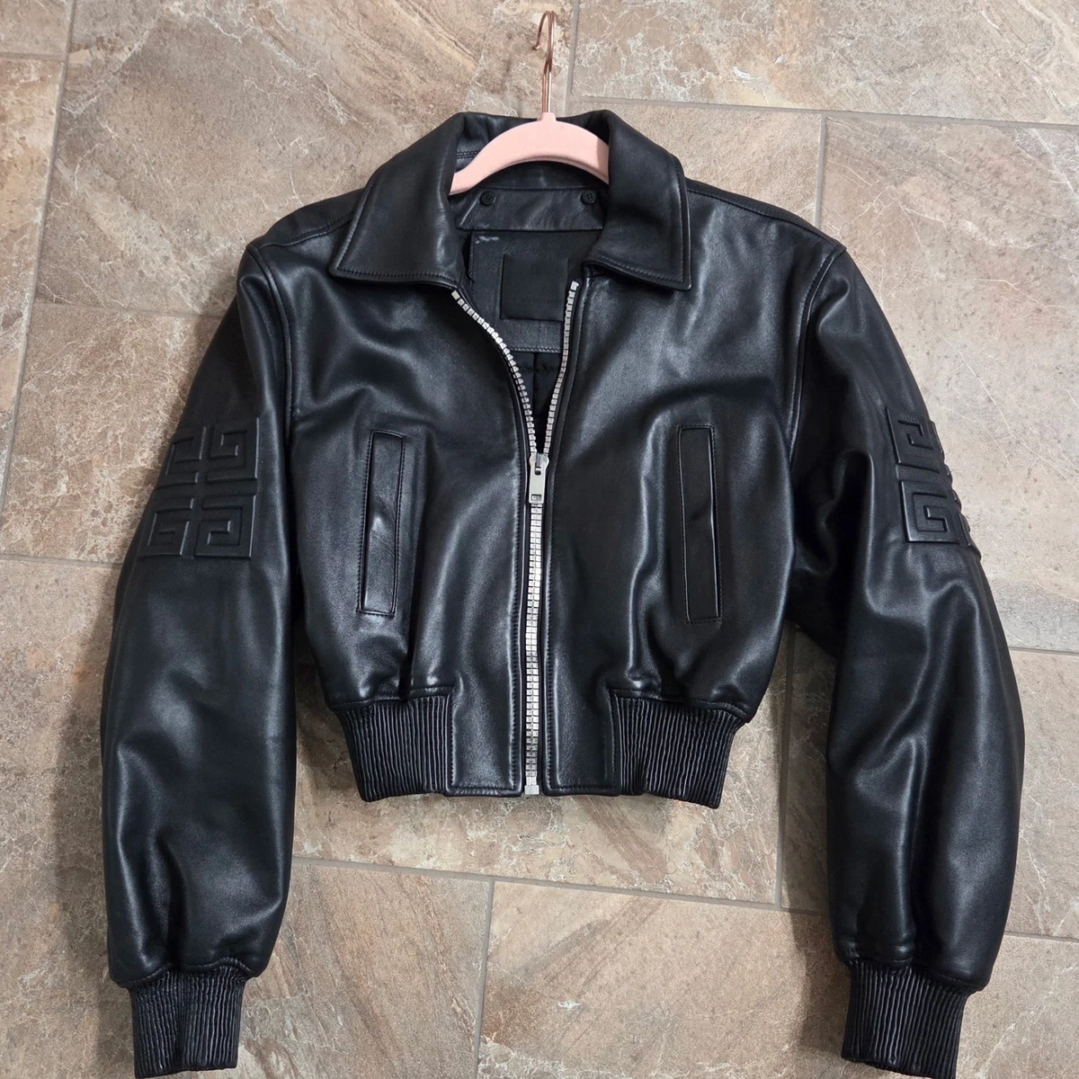 Givenchy Black Leather Outer Shell Coats, Jackets & Vests for