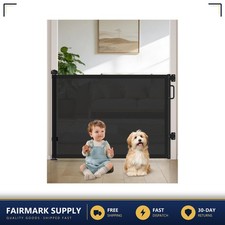 Retractable Baby Gate 58 Inch Wide Mesh Dog Gate for Doorway and Stairs