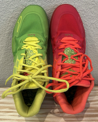 Puma MB 01 Rick & Morty Men's Red Green Mismatched LaMelo Basketball Shoes Sz 14
