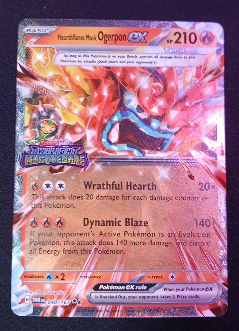 Pokémon TCG Hearthflame Mask Ogerpon EX Twilight Masquerade Ultra Rare 40/167 NM