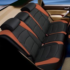 FH Group Car Seat Cover Cushion - Rear Covers for Set, Brown Black