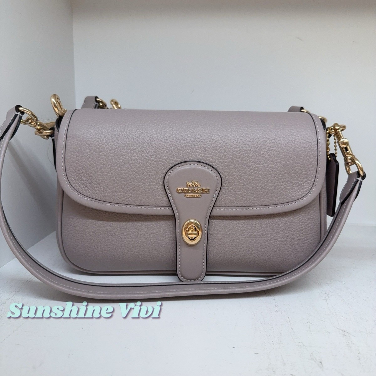 NWT COACH Hadley Shoulder Bag Handbag Leather CY683 Gold/Grey