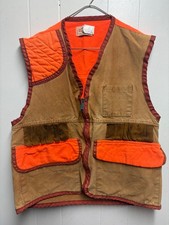 Vintage 1970-80's SAFTBAK canvas  orange hunting vest sz 40 or M