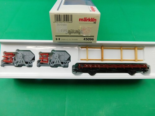 D24 Märklin H0 Güterwagen 45096 Niederbord mit 2x Mähdrescher KKK OVP TOP | Zustand: Gebraucht