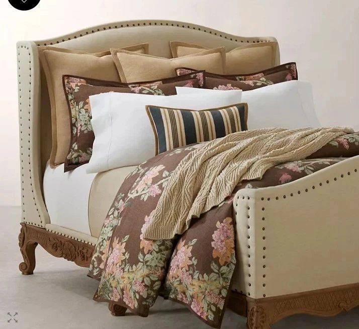 Новый Ralph Lauren Harlow Brinly цветочный птицы KING одеяло ~ лес коричневый ~ - Изображение 3 из 4