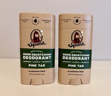 Dr. Squatch Aluminum-Free Natural Deodorant   Odor-Squatching Pine Tar Lot Of 2