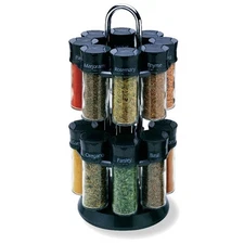 17 Piece Spice Rack Set Handy Rotating Rack Simple Design Sturdy Construction
