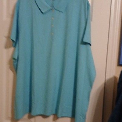 Croft & Barrow Women s 5X Blue Classic Fit Cotton Stretch Short Sleeve Polo
