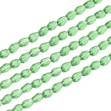 325 Pcs Teardrop Faceted Glass Crystal Beads for Jewelry Making, Grass Green