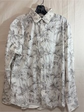 Express Slim Tropical Bird Wrinkle-Resistant Everyday Performance Dress Shirt S