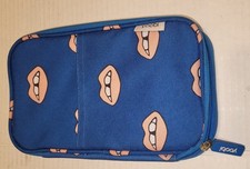 Yoobi Pencil Organizer Case Blue Pink New Zip Around With Pockets