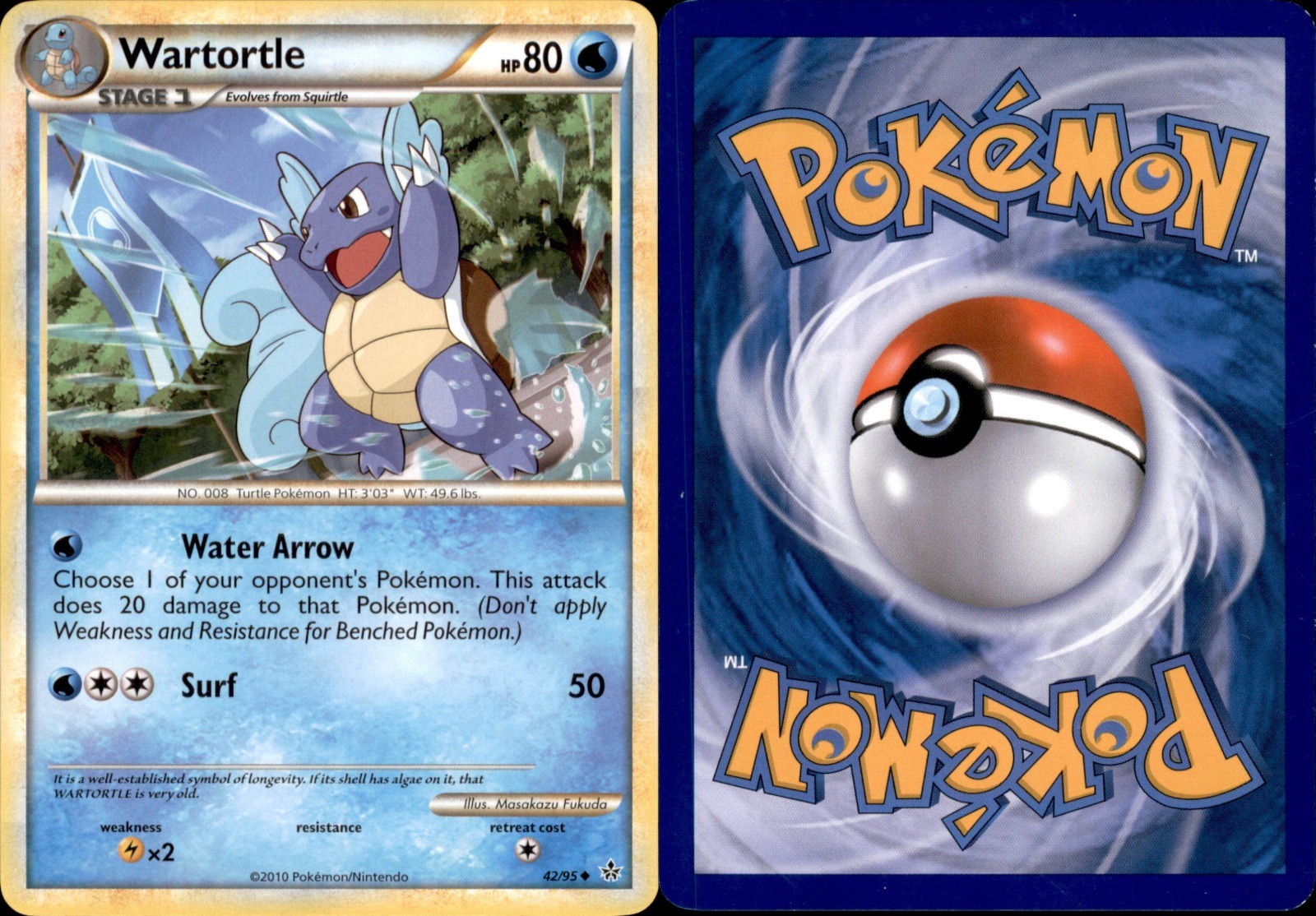 Wartortle 42/95 2010 Water LP Unleashed Uncommon