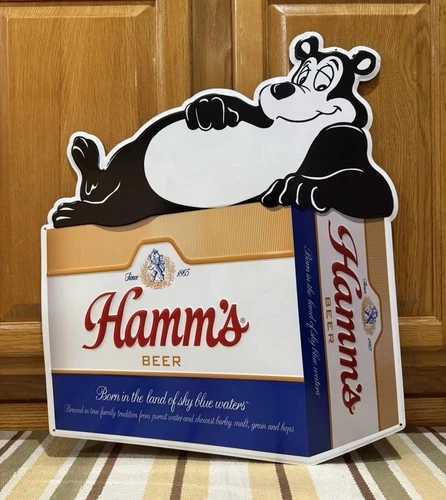 Hamms Beer Sign Bear Case Can Bar Garage Tap Minnesota Vintage Style Wall Decor