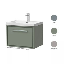 Balterley 1 Soft Close Drawer Wall Hung Vanity Unit & Basin - Choose Size/Colour