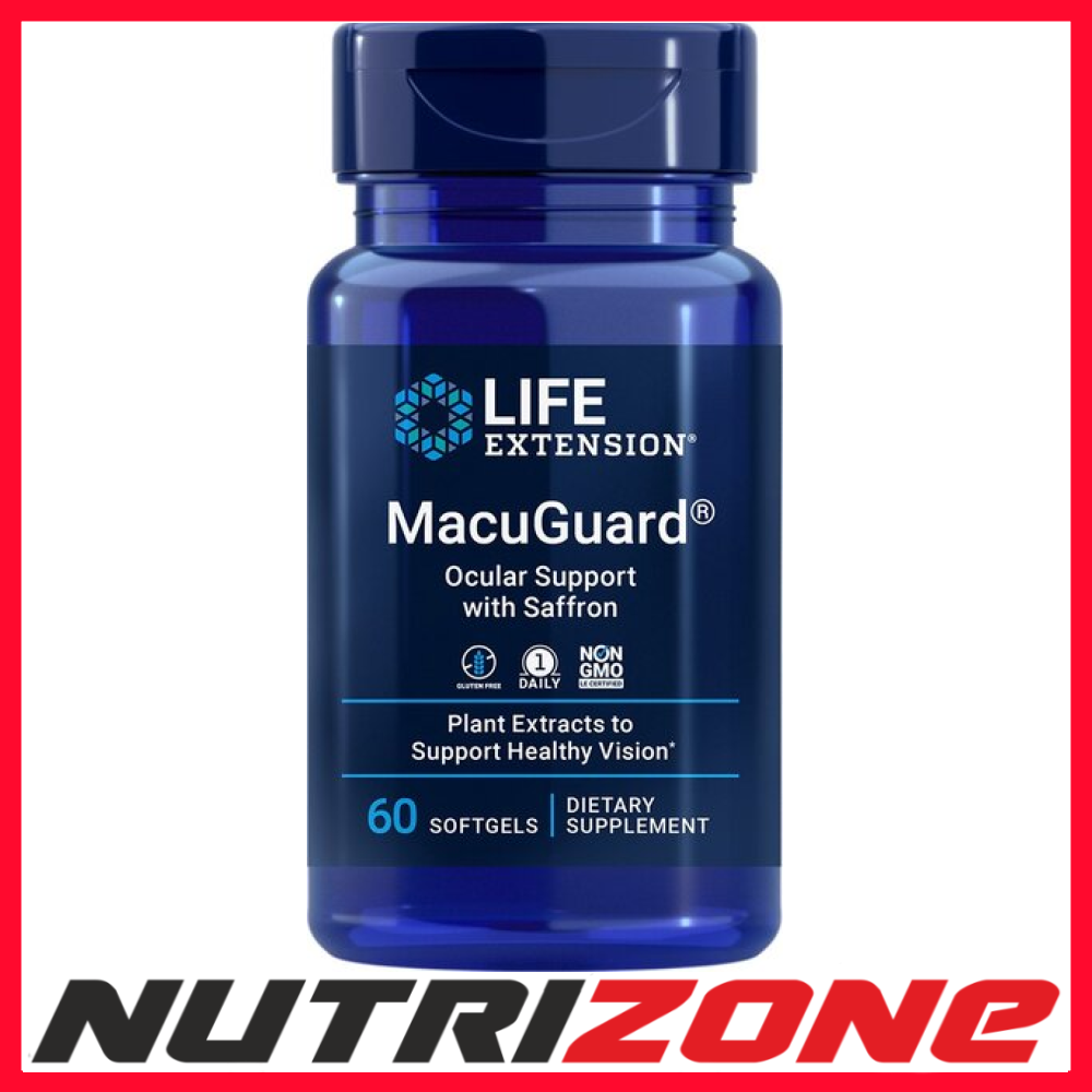 Life Extension MacuGuard Ocular Support with Saffron Vision Support 60 softgels