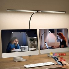 Desk Lamp Home Office,15W Dual Screen Monitor Light with Clamp,Adjustable Black