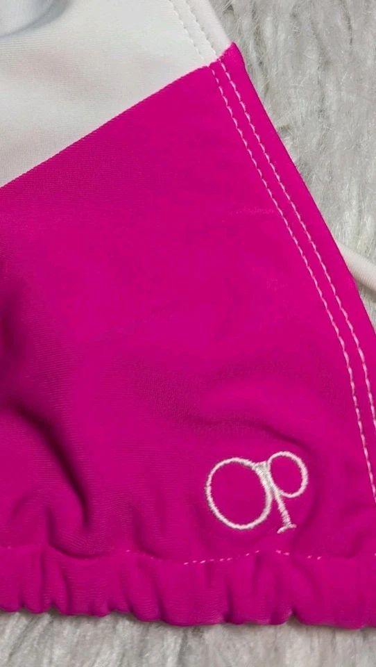 OP OCEAN PACIFIC 2 piezas BLOQUE DE COLORES rosa intenso geométrico bikini traje de baño juniors LG Foto 4 de 4