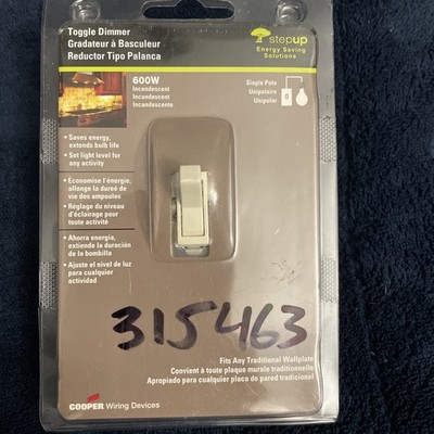  Cooper Wiring Devices 600-Watt  Single Pole Almond & Ivory Toggle Switches