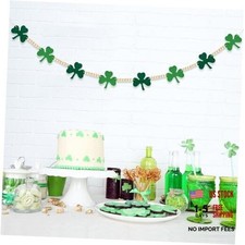 St Patricks Day Garland, Shamrock Clover Garland, Felt Shamrock Banner with