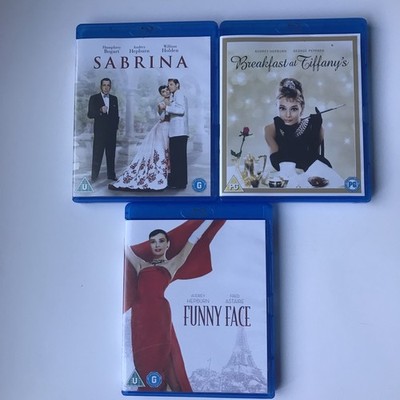 Audrey Hepburn 3 Blu-ray Lot, Sabrina, Funny Face, Breakfast At Tiffany s, UK