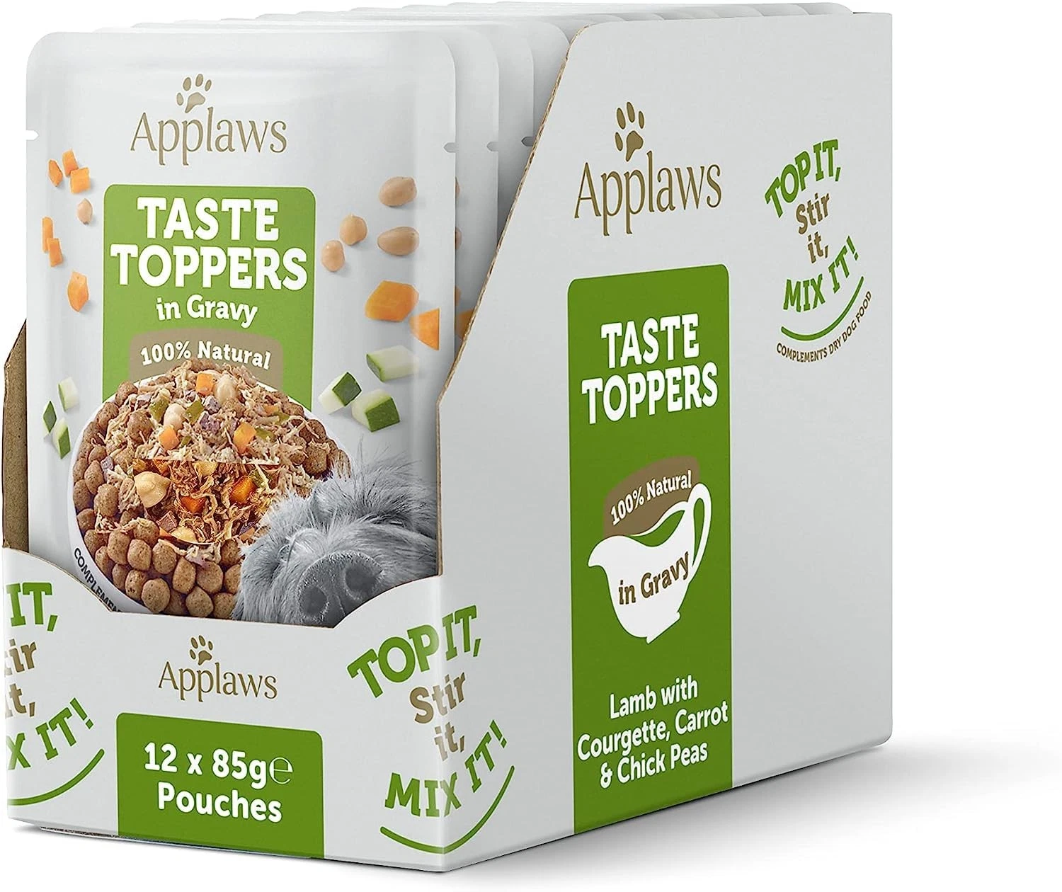 Applaws Natural Wet Dog Food Pouch, Grain Free Lamb with Vegetables in Gravy 12