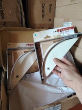 6 x Wholesale Heavy Duty Silver L Shaped Wall Mounted Shelf Brackets TC
