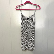 Urban Outfitters Carmen Black White Checkered Sleeveless Bodycon Mini Dress M