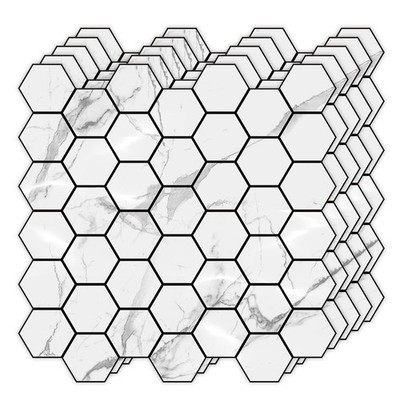 20 Sheets Peel And Stick Backsplash|Self-Adhesive Kitechen Hexagon Mosaic Tiles
