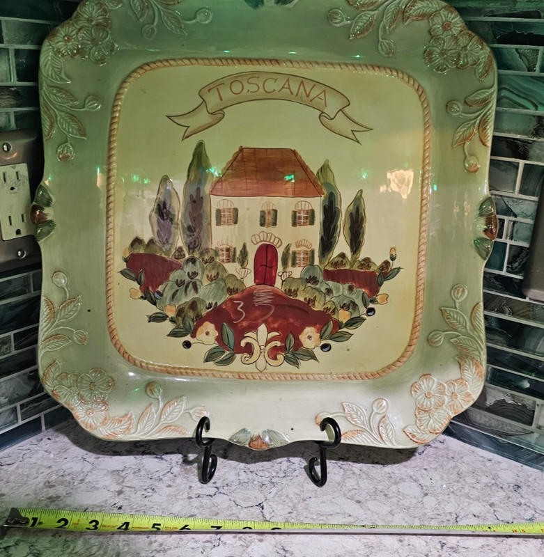 Toscana Certified International LARGE SQUARE 16" SERVING PLATTER Pamela Gladding