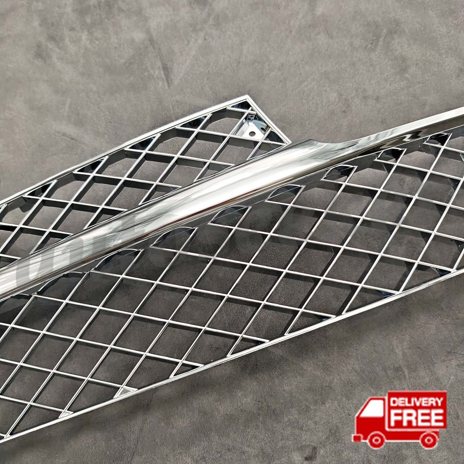 Left+Right Bumper Chrome Grill 4W0807647A for Bentley Continental Flying Spur