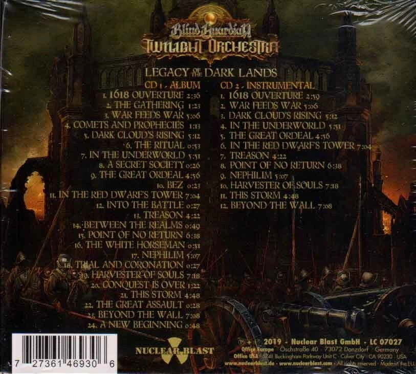 Blind Guardian Twilight Orchestra Legacy Of The Dark Lands 2 CD Digipak - Image 3 of 3