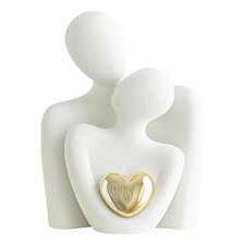 GJFASGF Ceramic Couple Statue - Modern Shelf Decor Knick Knacks for Shelves, Val